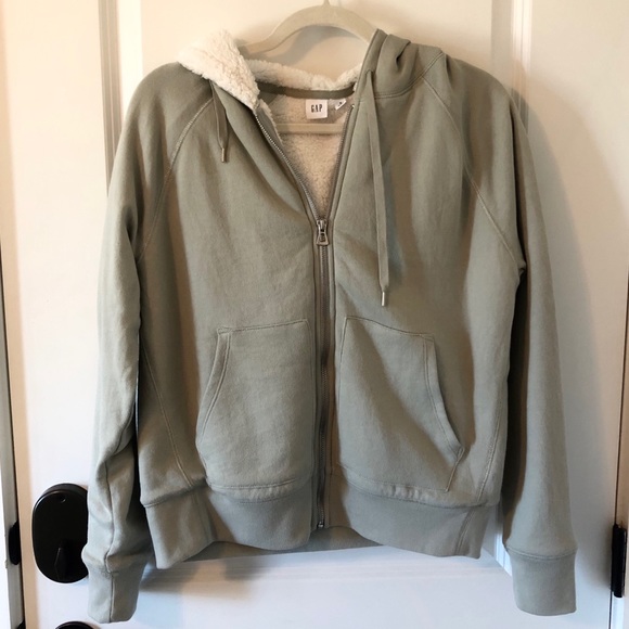 GAP Zip Up, Fur Lined Jacket with Hood - Picture 2 of 8